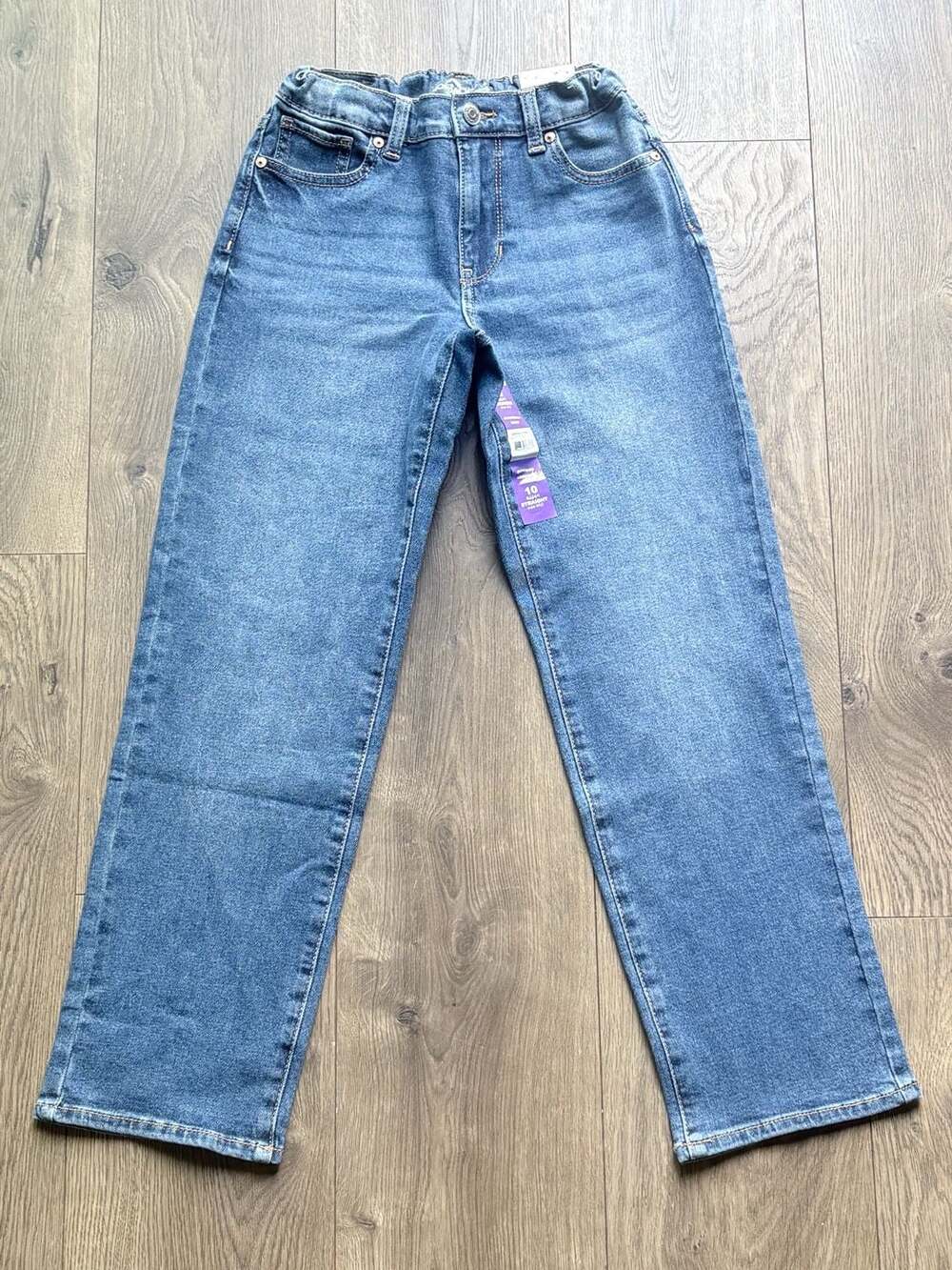 Jordache Baggy Straight High Rise Jeans Size 10 Blue Denim
